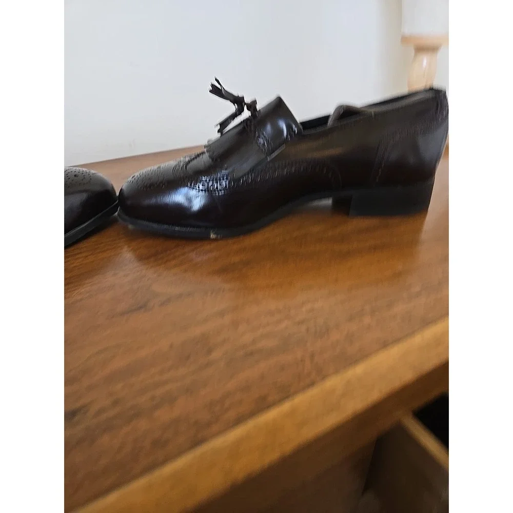 Florsheim Imperial Wingtip Kiltie Tassel Loafers Burgundy Brown 8.5 3E EEE